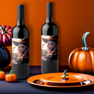 Perfect Gedestilleerde Wijn & Hekserij Halloween Etiket