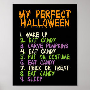 Perfect Halloween Eet Snoep Kostuum Jongens Meisje Poster