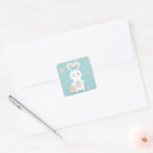 Perfect Happy Paaster Bunny Vierkante Sticker (Envelop)