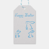 Perfect Happy Pasen, Blauwe Bunny Cadeaulabel (Achterkant)