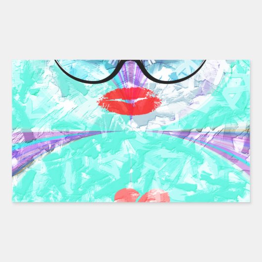 Perfect hart rechthoekige sticker (Voorkant)