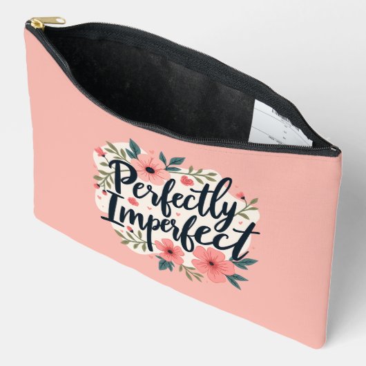 Perfect Imperfect Floral Typography Quote Etui (Open)