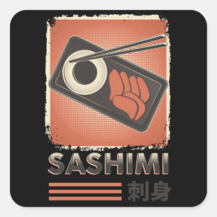 Perfect Japans Sashimi-voedsel stijl Vierkante Sticker