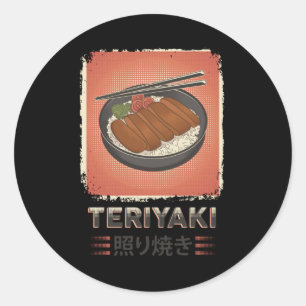 Perfect Japans Teriyaki-voedsel stijl Ronde Sticker