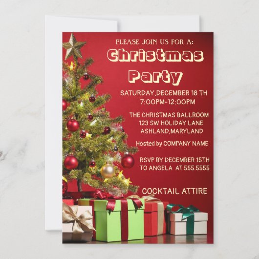 Perfect, kool, rode kerstboom kaart (Voorkant)