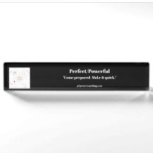 Perfect/Krachtig zwart acrylaat bureaublad naampla
