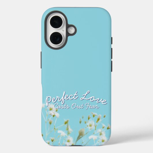 Perfect Love Casts Out Fear Light Blue Christian  Case-Mate iPhone Case (Achterkant)