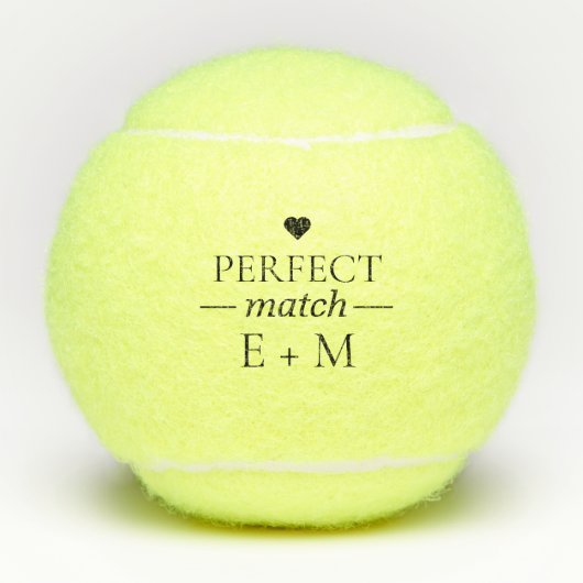 Perfect Match Bruids Huwelijk Koppels Bruiloft Fav Tennisballen (Voorkant)