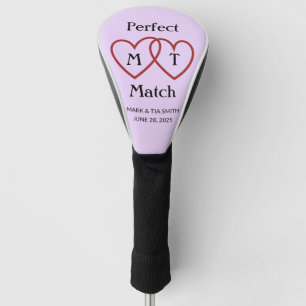 Perfect Match Couple Monogram Golf Head Hoesje Golfheadcover