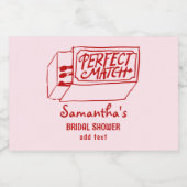 Perfect Match Hand Drawn Coquette Vrijgezellenfees Sparkling Wijnetiket (Enkel label)