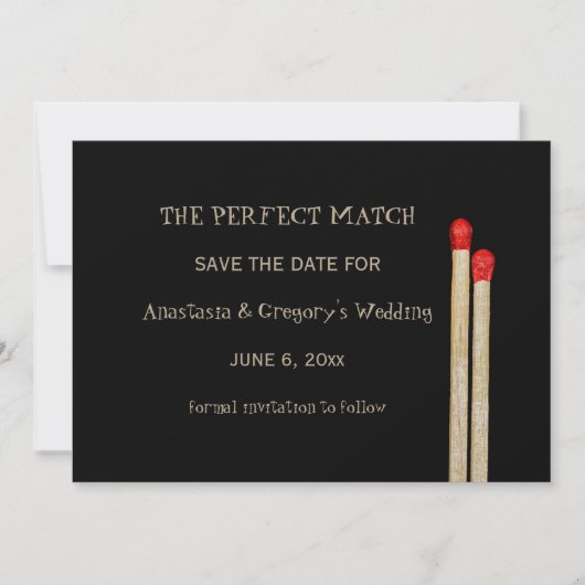 Perfect Match Invitation Save The Date (Voorkant)