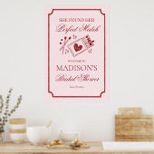 Perfect Match Made in Heaven Bridal Shower Welcome Poster (Keuken)