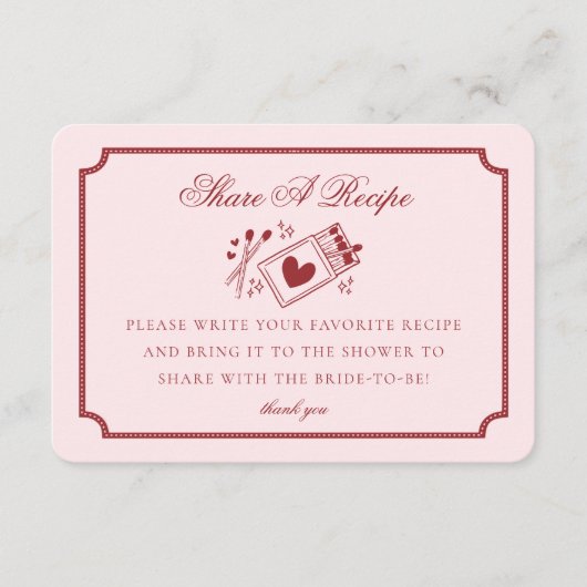 Perfect Match Made in Heaven Pink Share a Recipe Informatiekaartje (Voorkant)