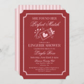 Perfect Match Made in Heaven Red Lingerie Shower Kaart (Voorkant / Achterkant)