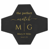 Perfect Match Monogrammed Couple Name Black Voetbal (Enkel)