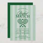 Perfect Match Tennis Bruids Douche Uitnodiging (Voorkant / Achterkant)