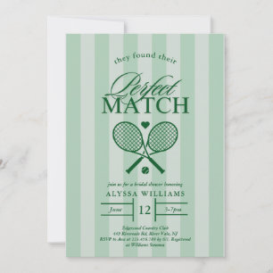 Perfect Match Tennis Bruids Douche Uitnodiging
