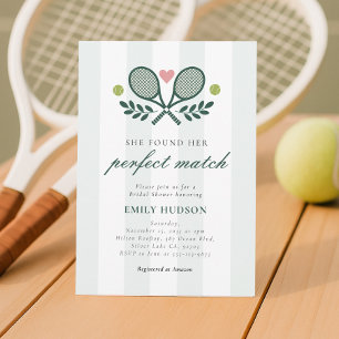 Perfect Match Tennis Bruids Douche Uitnodiging