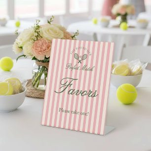 Perfect Match Tennis Bruiloft Feest Favor Reclamebord Met Voetstuk