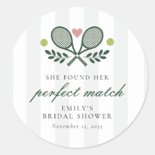 Perfect Match Tennis Bruiloftsfeest Ronde Sticker