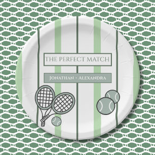 Perfect Match Tennis Koppels Bruidsfeest Papieren Bordje