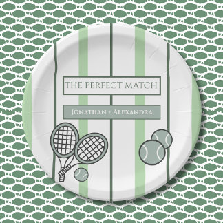 Perfect Match Tennis Koppels Bruidsfeest Papieren Bordje