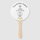 Perfect Match Wedding White Hand Fan Handwaaier (Achterkant)