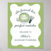 Perfect Matcha Green Bachelorette Welcome Poster (Voorkant)