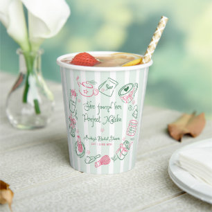 Perfect Matcha Roze en Groene Bruiloftsshower Papi Papieren Bekers