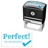"Perfect!" + Naam leraar Rubber Stamp Zelfinktende Stempel (In situ)