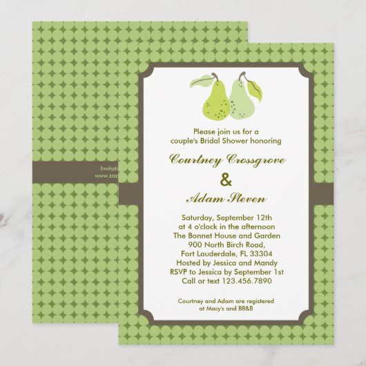 Perfect Paar Couple's Bridal Shower Invitation Kaart (Voorkant / Achterkant)