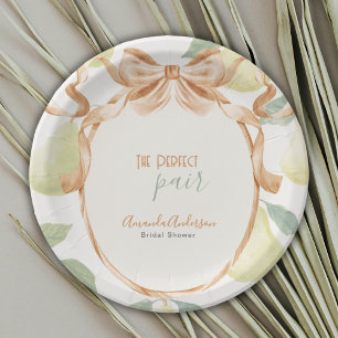 Perfect Paar Parel Vintage Strik Boord Bruiloft Bo Papieren Bordje