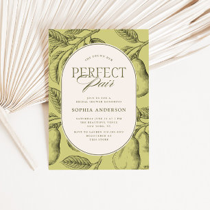 Perfect Paar Vintage Peer Bruiloftsfeest Kaart