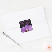 Perfect Paarse bloemenbruiloft adreslabel Vierkante Sticker (Envelop)