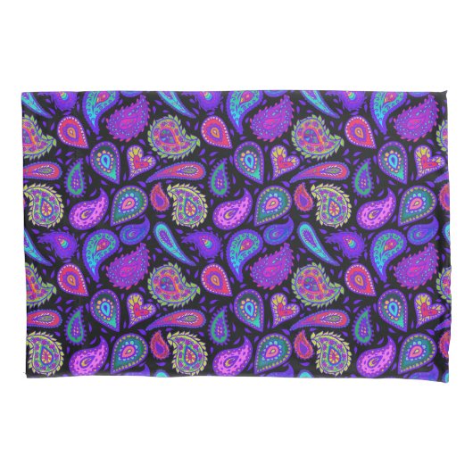 Perfect Paarse Paisley  Kussensloop (Voorkant)