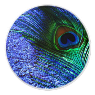 Perfect Paarse Peacock Keramische Knop