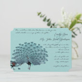 Perfect Pair Aqua Silver Peacock Metallic Elegance Kaart (Staand voorkant)