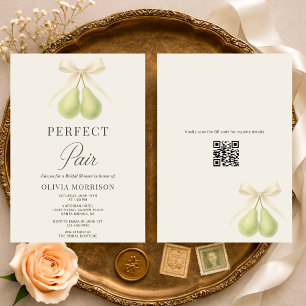 Perfect Pair Boog QR Code Bruiloftsfeest Kaart