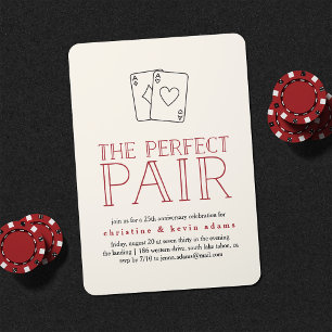 Perfect Pair Casino Anniversaire Fête Invitation
