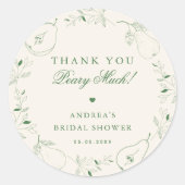 Perfect Pair Pear Theme Bruidsmeisje Bruiloft Beda Ronde Sticker (Voorkant)