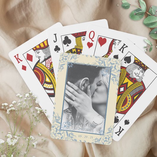 Perfect Pair Verloving Trouwfoto Favors Pokerkaarten