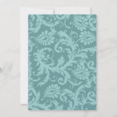 Perfect Pair Zee Blue Damask Peacock Elegance Kaart (Achterkant)