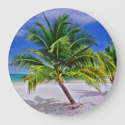 Perfect palm Tree Tropical Island Beach Grote Klok (Voorkant)