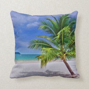 Perfect palm Tree Tropical Island Beach Kussen