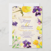 Perfect Pansies bruiloft uitnodiging (Voorkant)