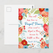 Perfect Peace Floral Design Isaiah 26:3 KJV  Briefkaart (Voorkant / Achterkant)