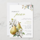 Perfect Pear Bloemen Bruids Douche Uitnodiging (Voorkant)
