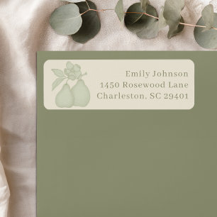 Perfect Pear Bruiloftsfeest   Salie Groene Adres Etiket