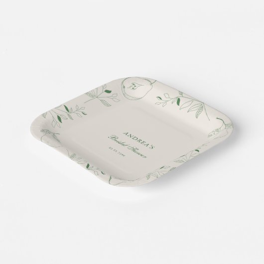 Perfect Pear Hand Drawn Green Vrijgezellenfeest Papieren Bordje (Gebogen)