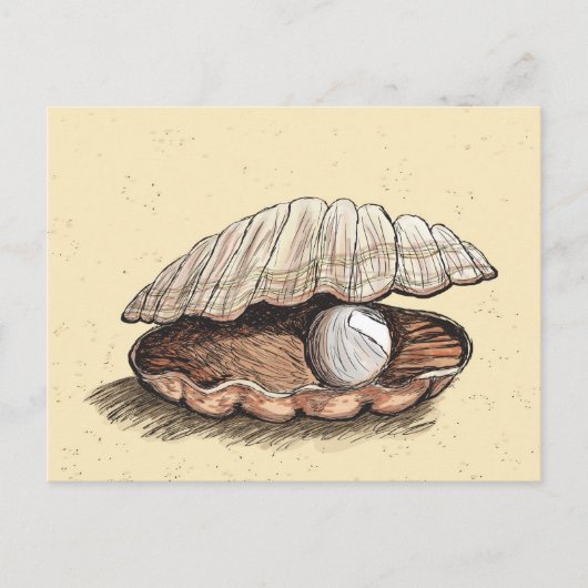 Perfect Pearl Seashell Briefkaart (Voorkant)